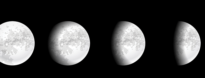 Illustration des phases de la Lune pour le quiz lunaire