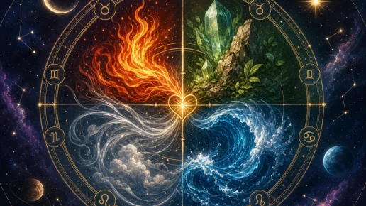 Illustration de l’article : Compatibilité amoureuse selon les éléments (feu, terre, air, eau)