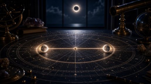Illustration de l’article : Conjonctions aux nœuds lunaires : aspects karmiques forts