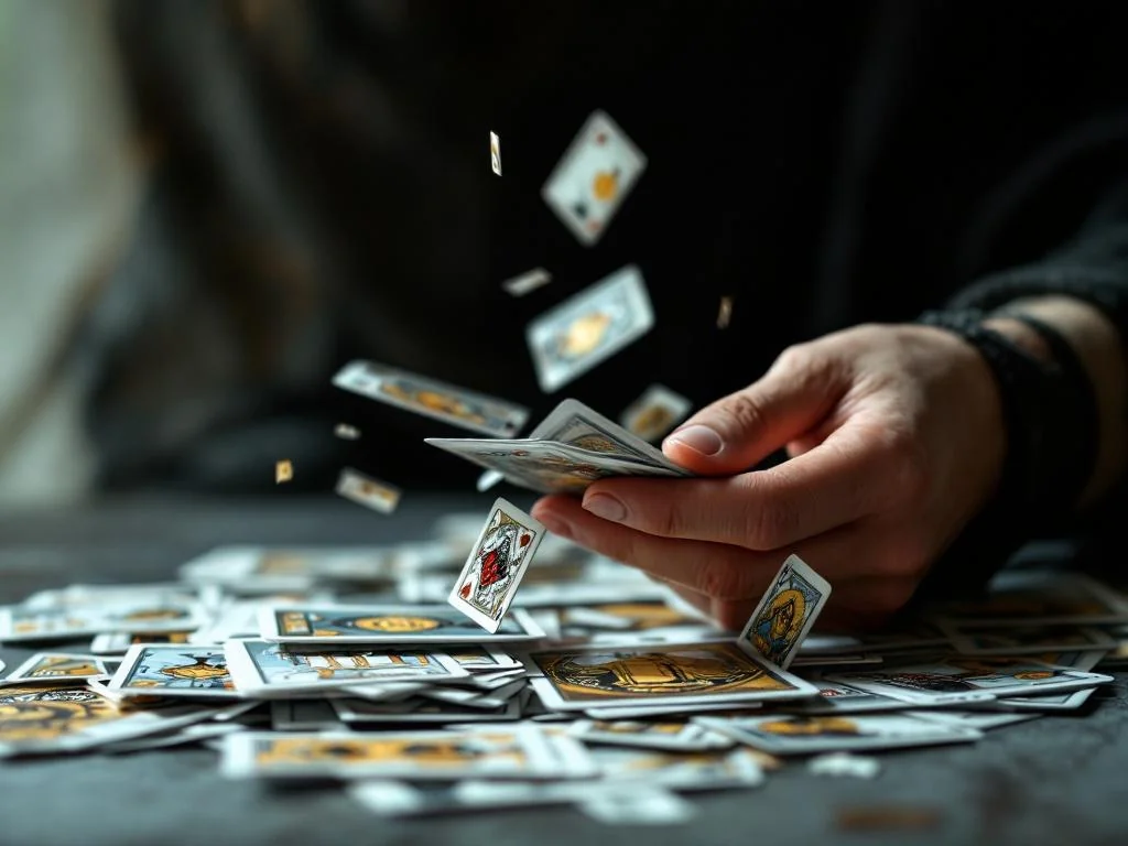 Pourquoi les cartes du tarot tombent pendant le mélange