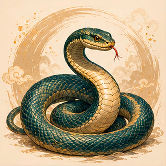 Illustration du signe chinois Serpent