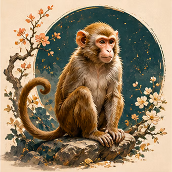 Illustration du signe chinois Singe