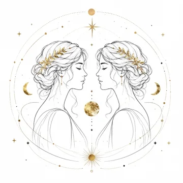 Illustration astrologique du signe Gémeaux