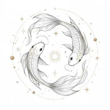 Illustration astrologique du signe Poissons