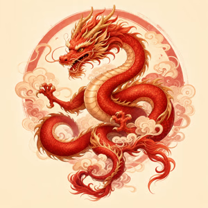 Illustration dessinée du signe chinois Dragon