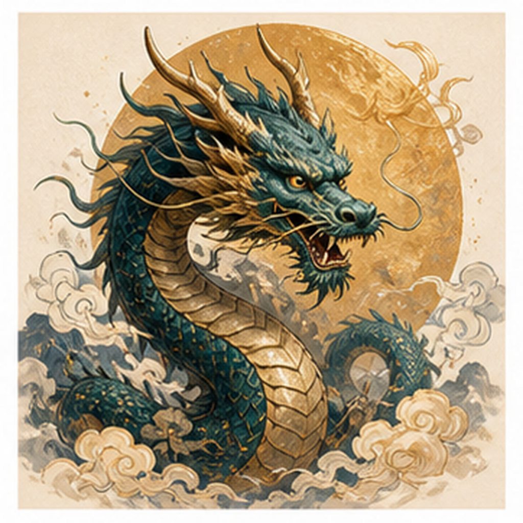Illustration dessinée du signe chinois Dragon