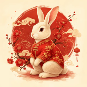 Illustration dessinée du signe chinois Lapin