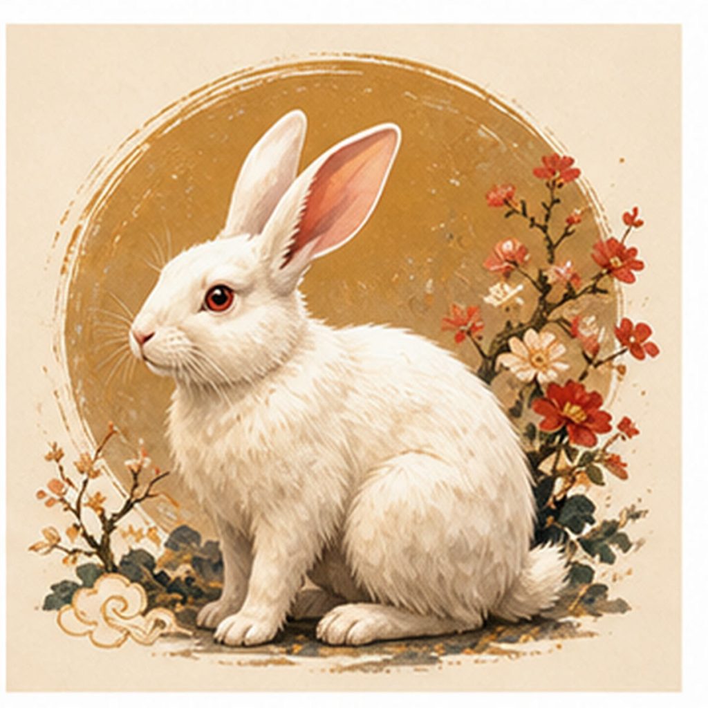 Illustration dessinée du signe chinois Lapin
