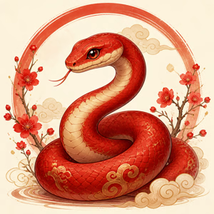Illustration dessinée du signe chinois Serpent