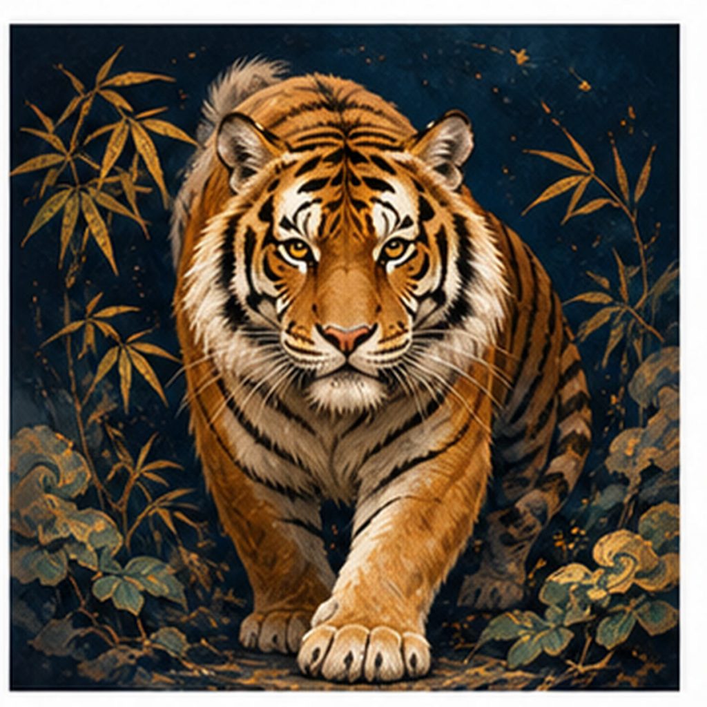 Illustration dessinée du signe chinois Tigre