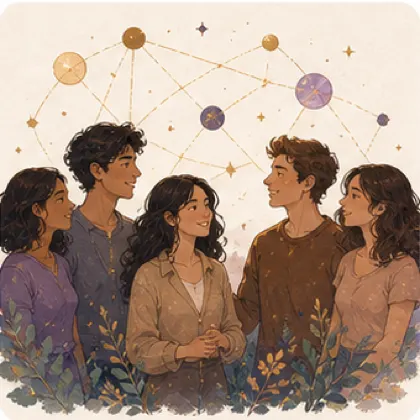 Illustration de la maison astrologique 11, projets et amitiés