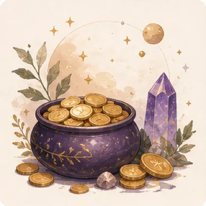 Illustration de la maison astrologique 2, ressources et sécurité matérielle