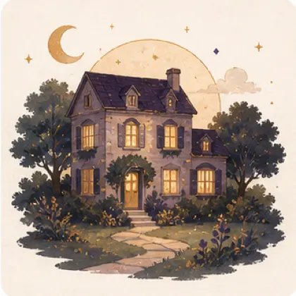 Illustration de la maison astrologique 4, foyer et racines