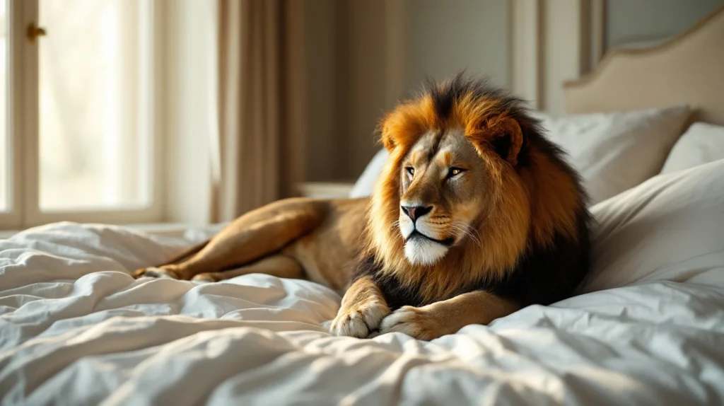 Comment est un Lion au lit