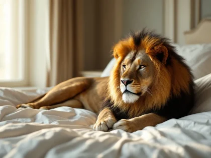 Comment est un Lion au lit